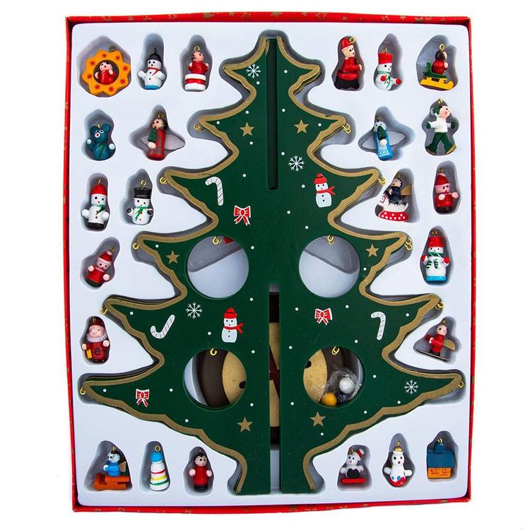 Kurt Adler 25pc. Wooden Tree w/ Miniature Wooden Ornament Set