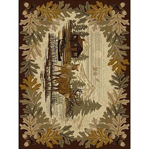 Tayse Nature Oak Deer Lodge Area Rug - Brown - image 