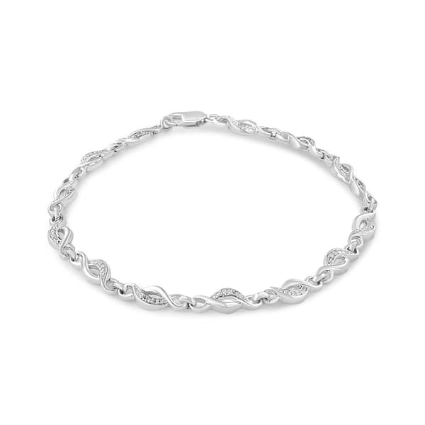 Haus of Brilliance Diamond Accent Curved Spiral Link Bracelet - image 