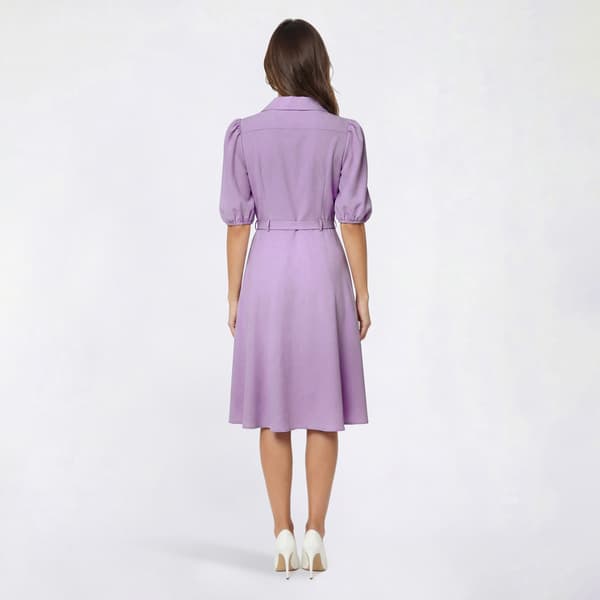 Womens Sharagano Puff Elbow Sleeve Shirtdress