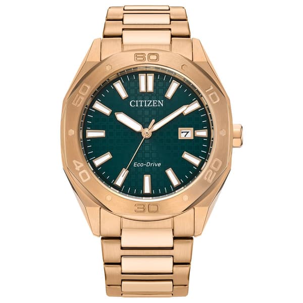 Mens Citizen&#40;R&#41; Odyn Green Dial Rose Gold Watch - BM7633-81X - image 