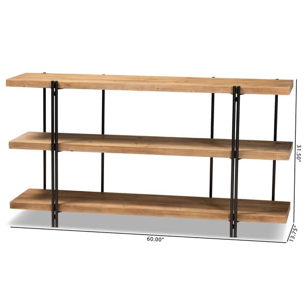 Baxton Studio Tarah Industrial Brown/Black Metal Console Table