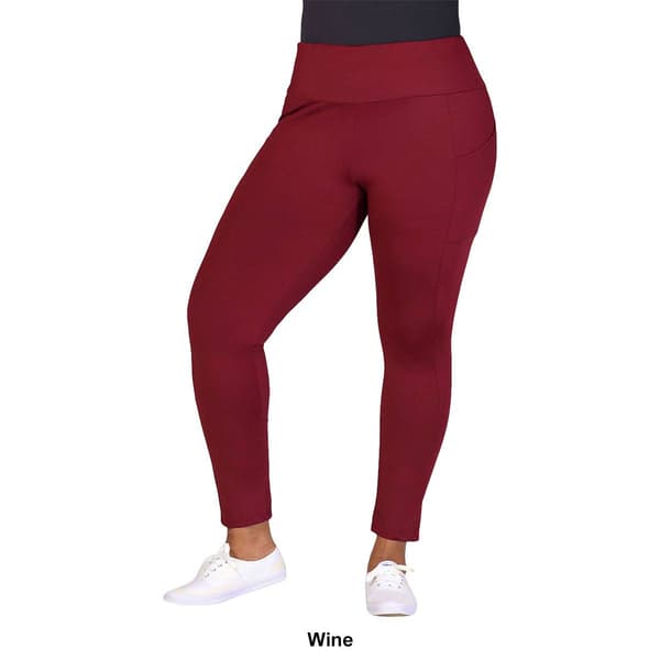 Plus Size 24/7 Comfort Apparel Side Pocket Yoga Leggings