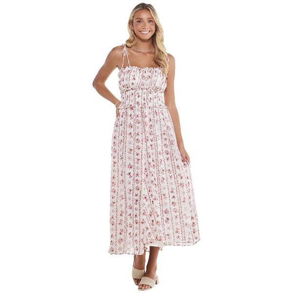 Juniors No Comment Emma Rose Strappy Smocked Maxi Dress - image 