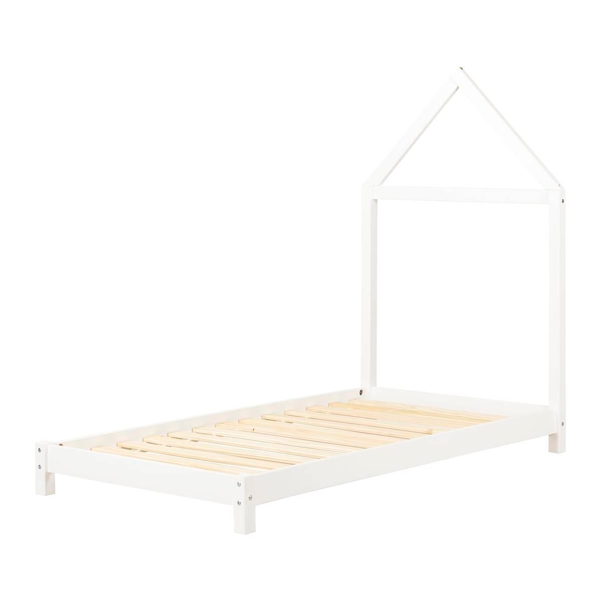 South Shore Sweedi Pure White Twin Bed with House Frame...