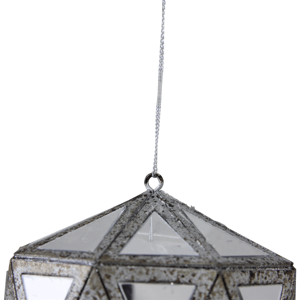 Northlight 5.5in. Grey Mirrored Geometric Drop Christmas Ornament