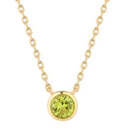 Gold Over Silver August Bezel-Set Minimalist Necklace