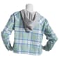 Juniors No Comment Linux Flannel Plaid Button Front Hoodie Jacket - image 2