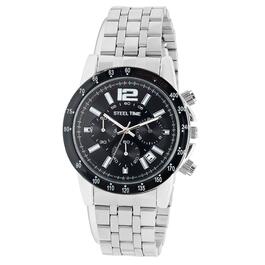 Mens Steeltime Black Chronograph Watch - 998029W