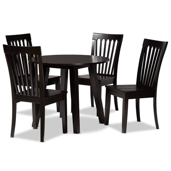 Baxton Studio Zala Dark Brown Wood 5pc. Dining Set