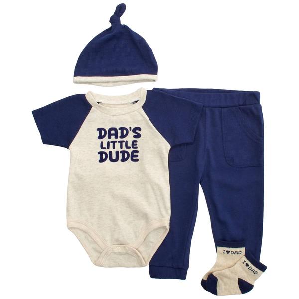 Baby Boy (NB-9M) Baby Essentials Dad''s Little Dude 4pc. Set - image 