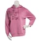 Juniors No Comment Fleece Foil Screen Pull Over Hoodie - Mauve - image 2