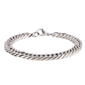 Mens Iron Saints 8mm Cuban Link Silver-Tone Bracelet - image 1