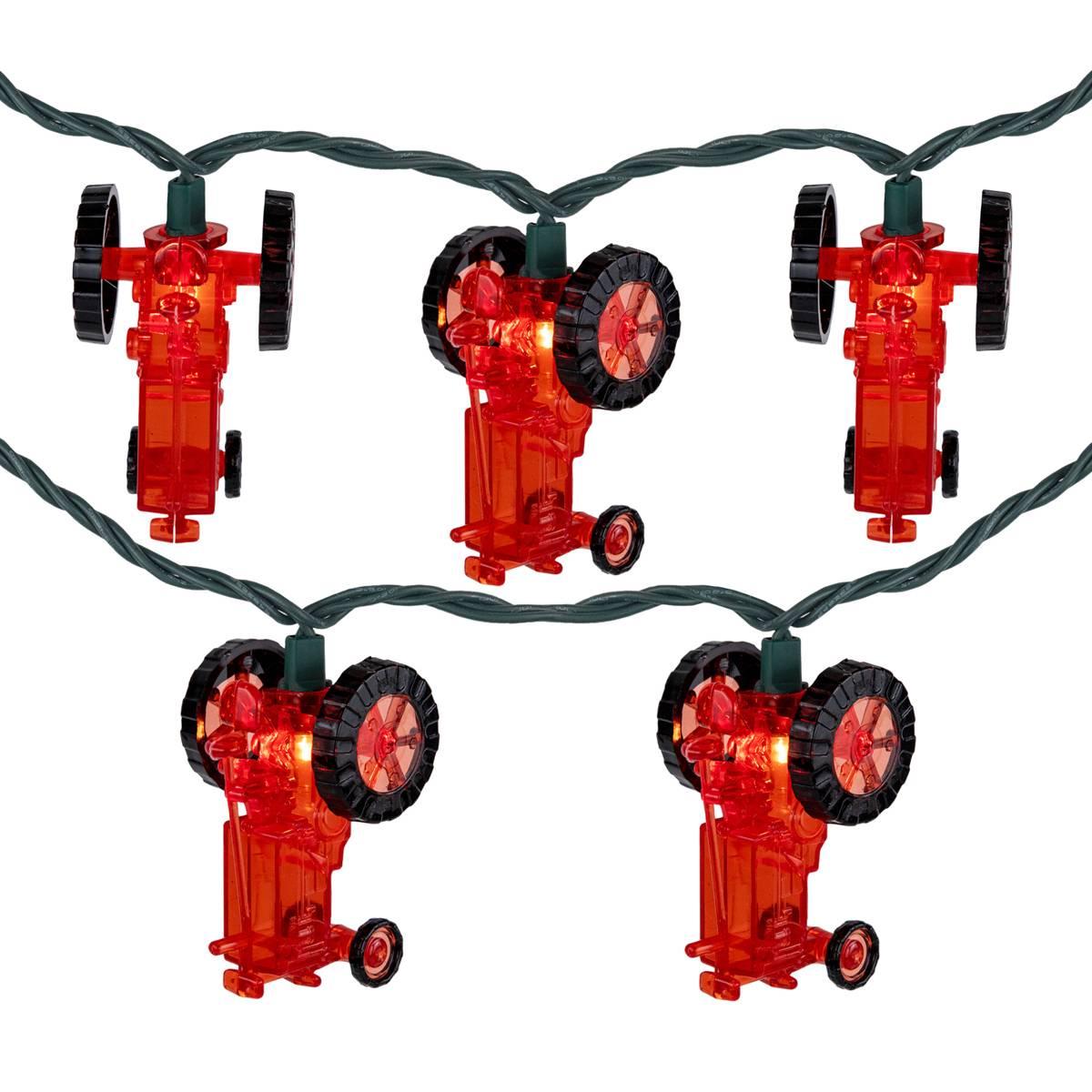 Open Video Modal for Northlight Seasonal 6ft. Red Tractors Patio String Light Set