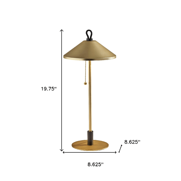 HomeRoots 20in. Black & Gold Two Light Candlestick LED Table Lamp