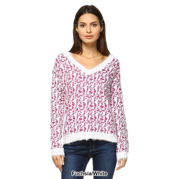 Womens White Mark Leopard Sweater