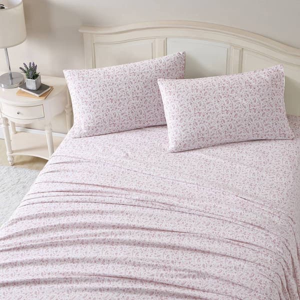Laura Ashley Paisley Prance Cotton Flannel Sheet Set