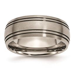 Mens Endless Affection(tm) 8mm Grooved Satin Edge Wedding Band