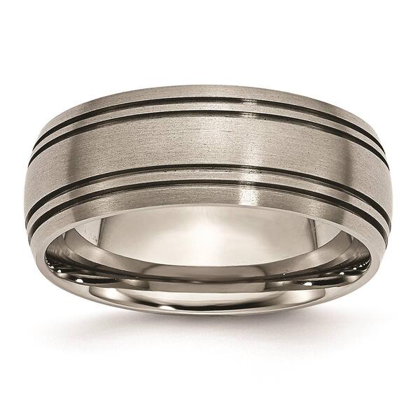 Mens Endless Affection&#40;tm&#41; 8mm Grooved Satin Edge Wedding Band - image 