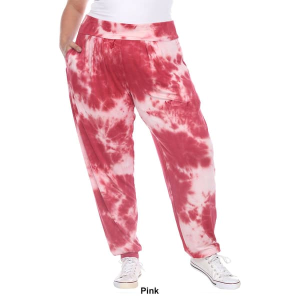Plus Size White Mark Tie Dye Harem Pants