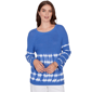 Petite Ruby Rd. Set Sail Tie Dye Cotton Raglan Sweater - image 1