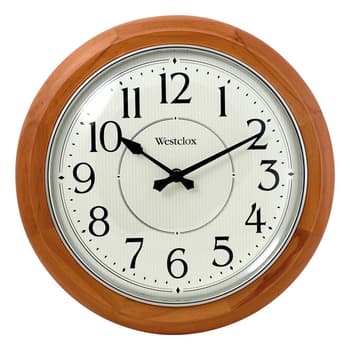 Westclox 12.5in. Natural Finish Wood Wall Clock with Quiet Sweep - Boscov's