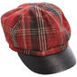 Womens Madd Hatter Plaid Faux Leather Brim Newsboy Hat - image 2