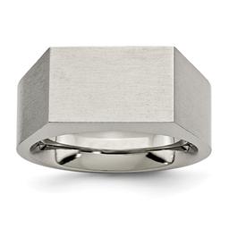 Mens Endless Affection(tm) Titanium Polished &amp; Brushed Signet Ring