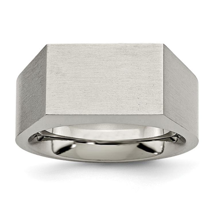 Mens Endless Affection(tm) Titanium Polished &amp; Brushed Signet Ring