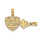 Unisex Gold Classics(tm) 14kt. Key & Heart Pendants - image 1