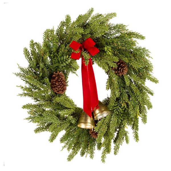 National Tree Christmas Bells 28in. Artificial Christmas Wreath - image 