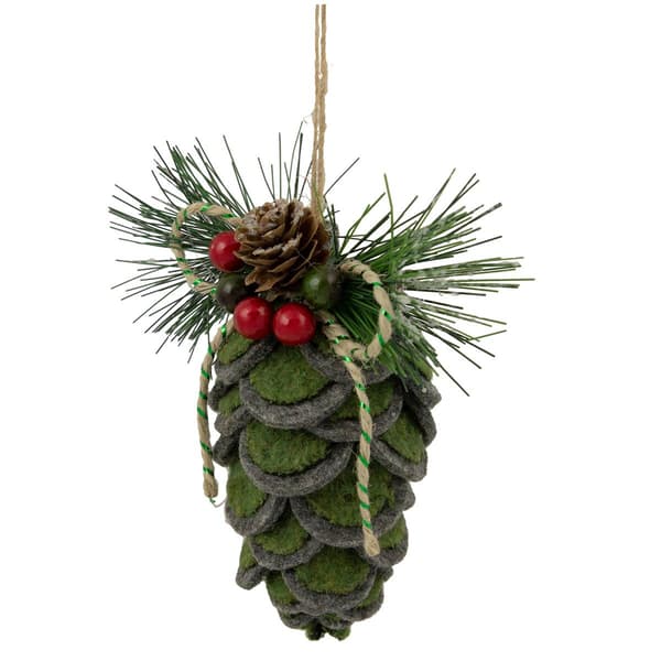 Northlight Seasonal 6in. Felt Pine Cone Christmas Ornament