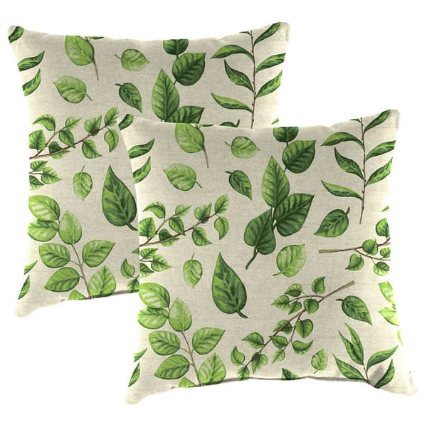 Jordan Manufacturing 2pk. Natik Aloe Leaves Outdoor Throw Pillows