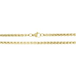 Mens Lynx Stainless Steel Gold-Tone Wheat Chain Necklace