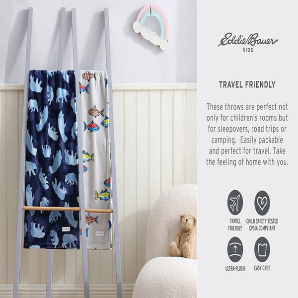 Eddie Bauer Fish Lake Flannel Throw Boscov's