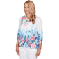 Womens Alfred Dunner Classics 3/4 Sleeve Floral Lace Neck Blouse - image 3