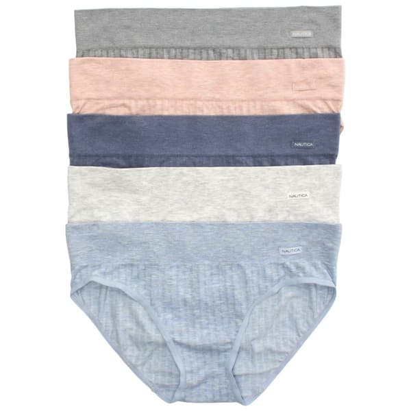 Womens Nautica 5pk Ribbed Seamless Hipster Panties - NT7405-5PKAL - image 
