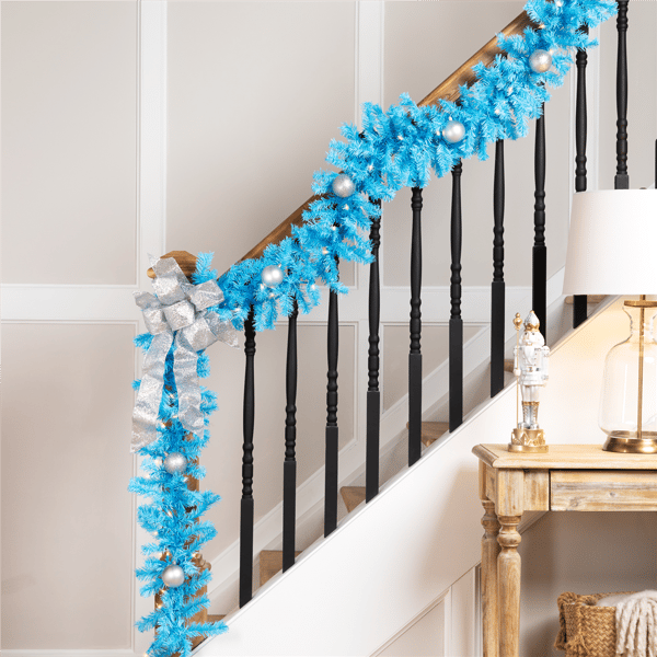 Northlight 9ft. Sky Blue Pine Christmas Garland