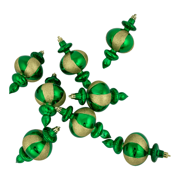 Northlight 8ct. Green Shatterproof Finial Christmas Ornaments