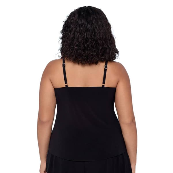 Plus Size TrimShaper Whimsical Vines Hanky Hem Tankini Swim Top