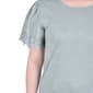 Womens NY Collection Short Eyelet Sleeve Solid Blouse - image 4