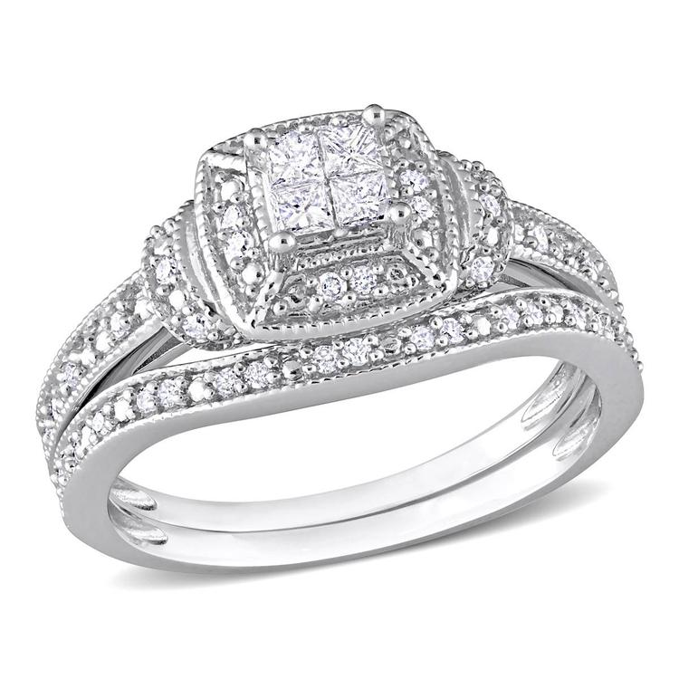 Diamond Classics(tm) 1/3ctw. Princess Diamond Bridal Ring Set