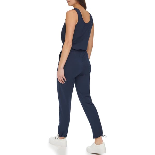 Womens Andrew Marc New York Solid Drawcord Ankle Jumpsuit