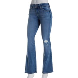 Juniors Celebrity Pink Kenzie Double Button Bootcut Denim Jeans