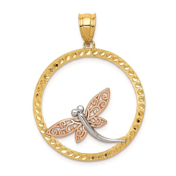 Gold Classics(tm) 14kt. Two-Tone Dragonfly Pendant