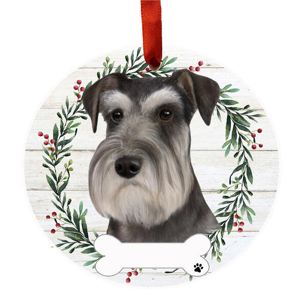 E&S Pets Schnauzer Uncropped Wreath Ornament - image 