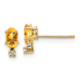 Gemstone Classics&#40;tm&#41; 14kt. Yellow Gold November Stud Earrings
