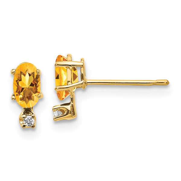 Gemstone Classics&#40;tm&#41; 14kt. Yellow Gold November Stud Earrings - image 