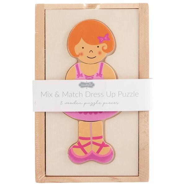Mud Pie&#40;R&#41; Girl Mix & Match Dress Up Wood Puzzle - image 