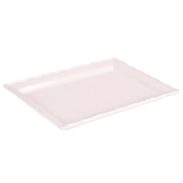 Home Essentials Pure White 15in. Rectangle Ruffle Rim Tray - image 